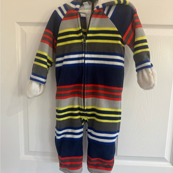 Old Navy Multicolor Striped Kids Fleece Onesie  ❤️❤️ - Picture 1 of 3